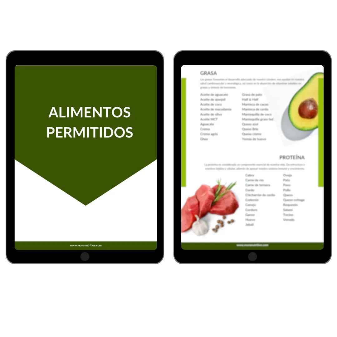 Foto de portada de la guia completa keto saludable mostrando los alimentos permitidos de la dieta keto.